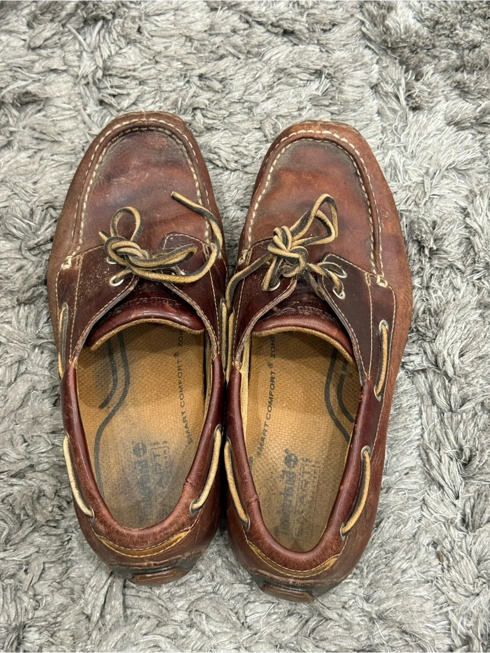 Timberland Mens Annapolis Boat Shoes Brown Leather 74013 Lace Up Moc Toe size 9M